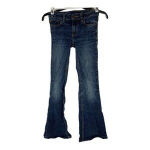 Basic Editions Girls Flared Blue Denim Jeans Size 8 Cotton Blend